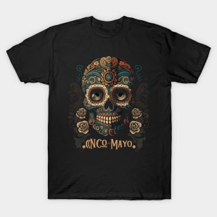 Edgy Cinco de Mayo Sugar Skull T-Shirt